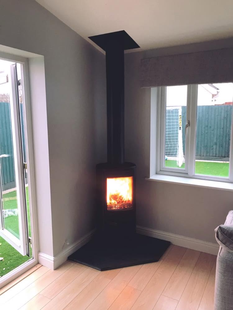 Completed stove installation by South Wales Stoves