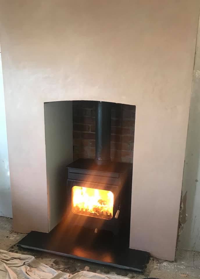 Finished minimal stove recess